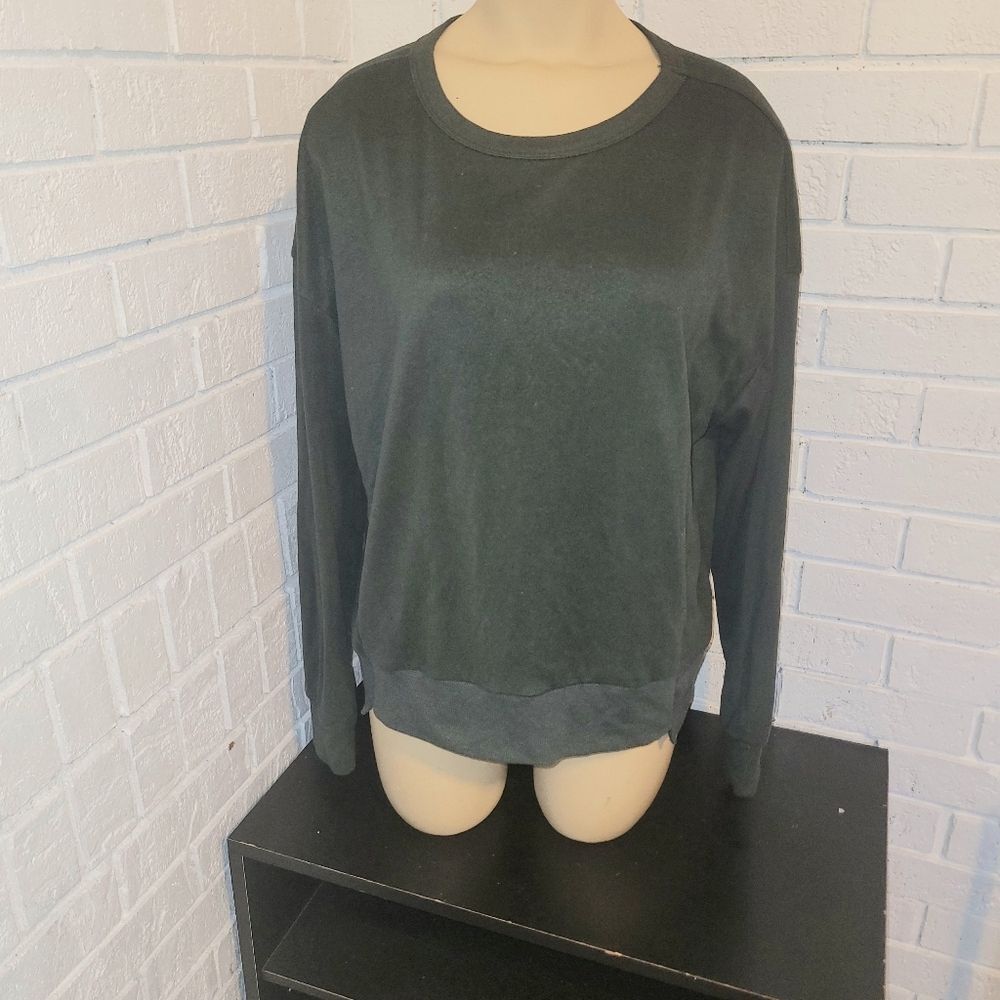 Dark Green Crewneck Long Sleeve Sweatshirt - Size Large (L)